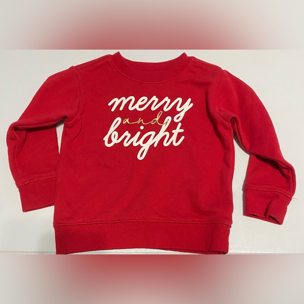 Holiday Time Red Merry and Bright Sweatshirt